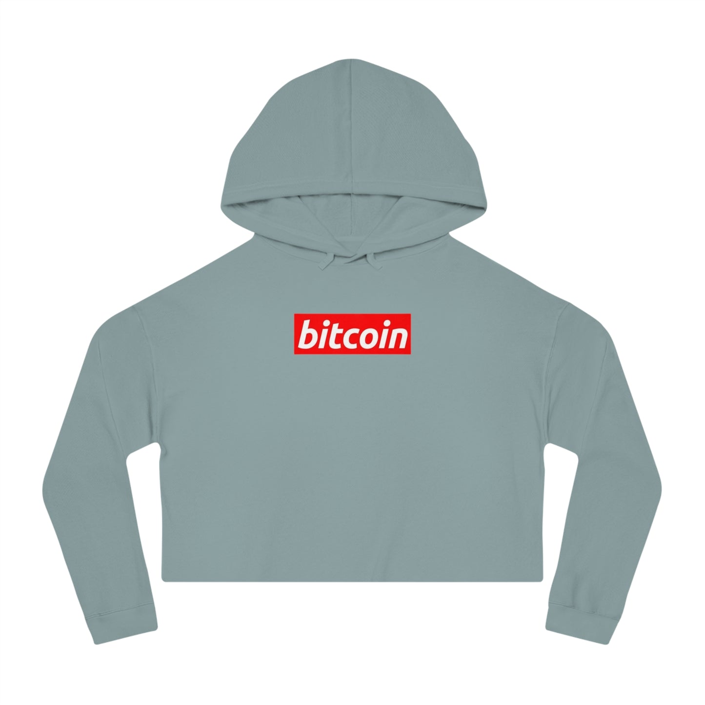 Cropped Hoodie — Red "Bitcoin" Logo Women's Crop Sweatshirt