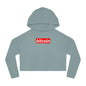 Cropped Hoodie — Red "Bitcoin" Logo Women's Crop Sweatshirt