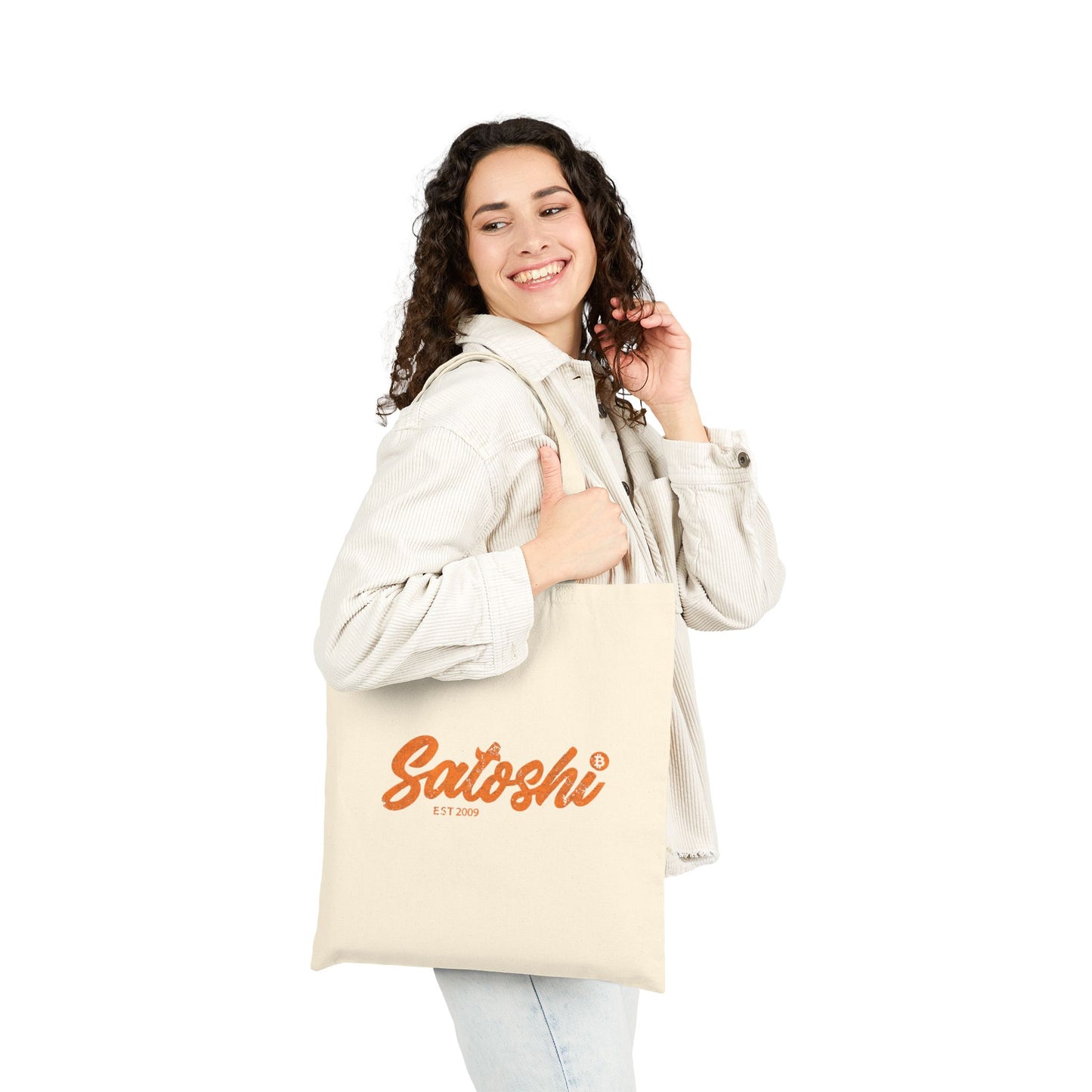 Retro Satoshi Cotton Canvas Tote Bag