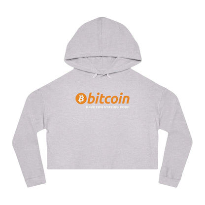 Cropped Hoodie — Bitcoin Logo “Have Fun Staying Poor” Camouflage
