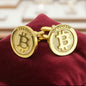 Men's Gold Bitcoin Cufflinks