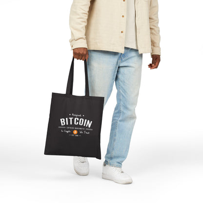 Bitcoin Vintage " In Crypto We Trust " Tote Bag