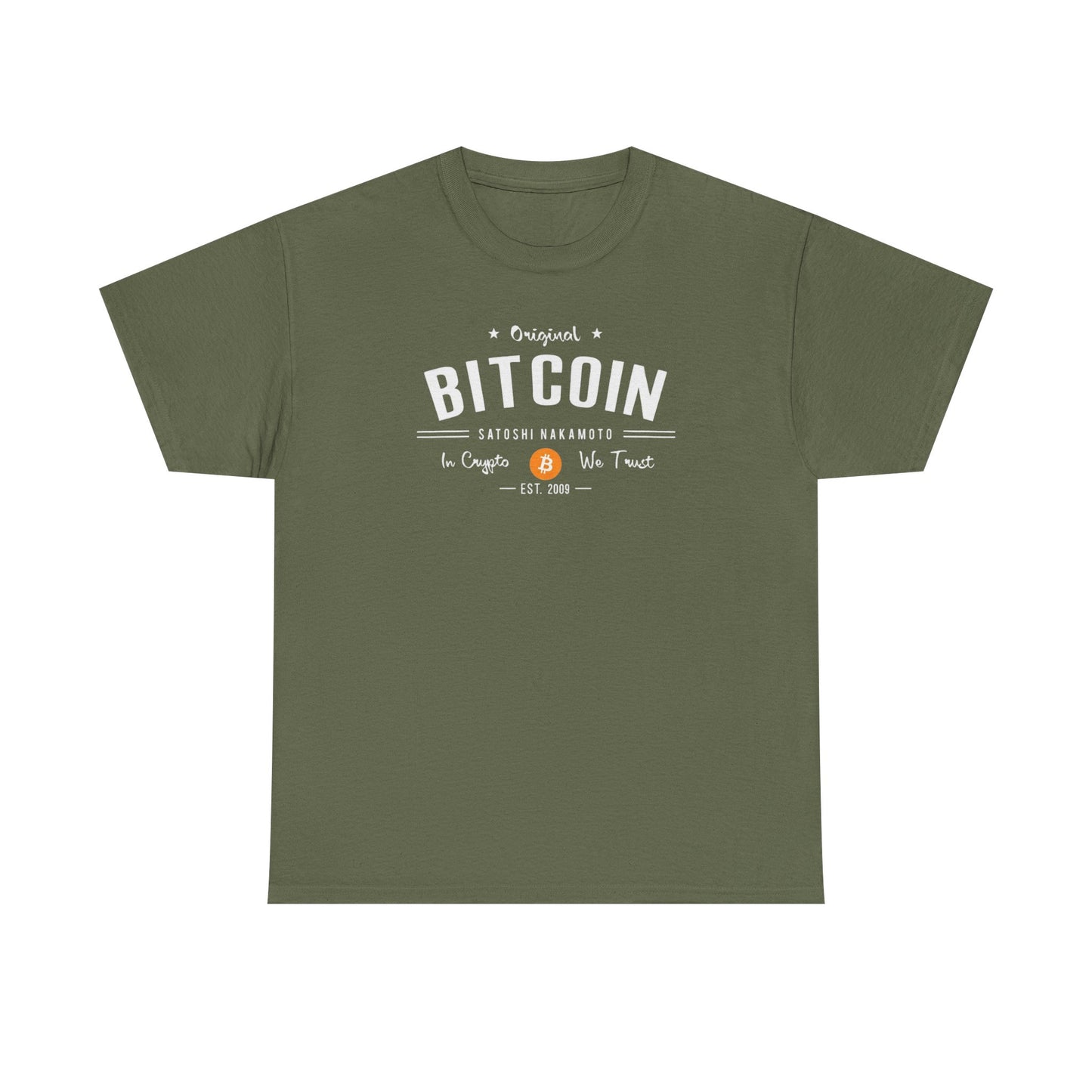 Bitcoin Vintage Logo Tee — 'In Crypto We Trust'