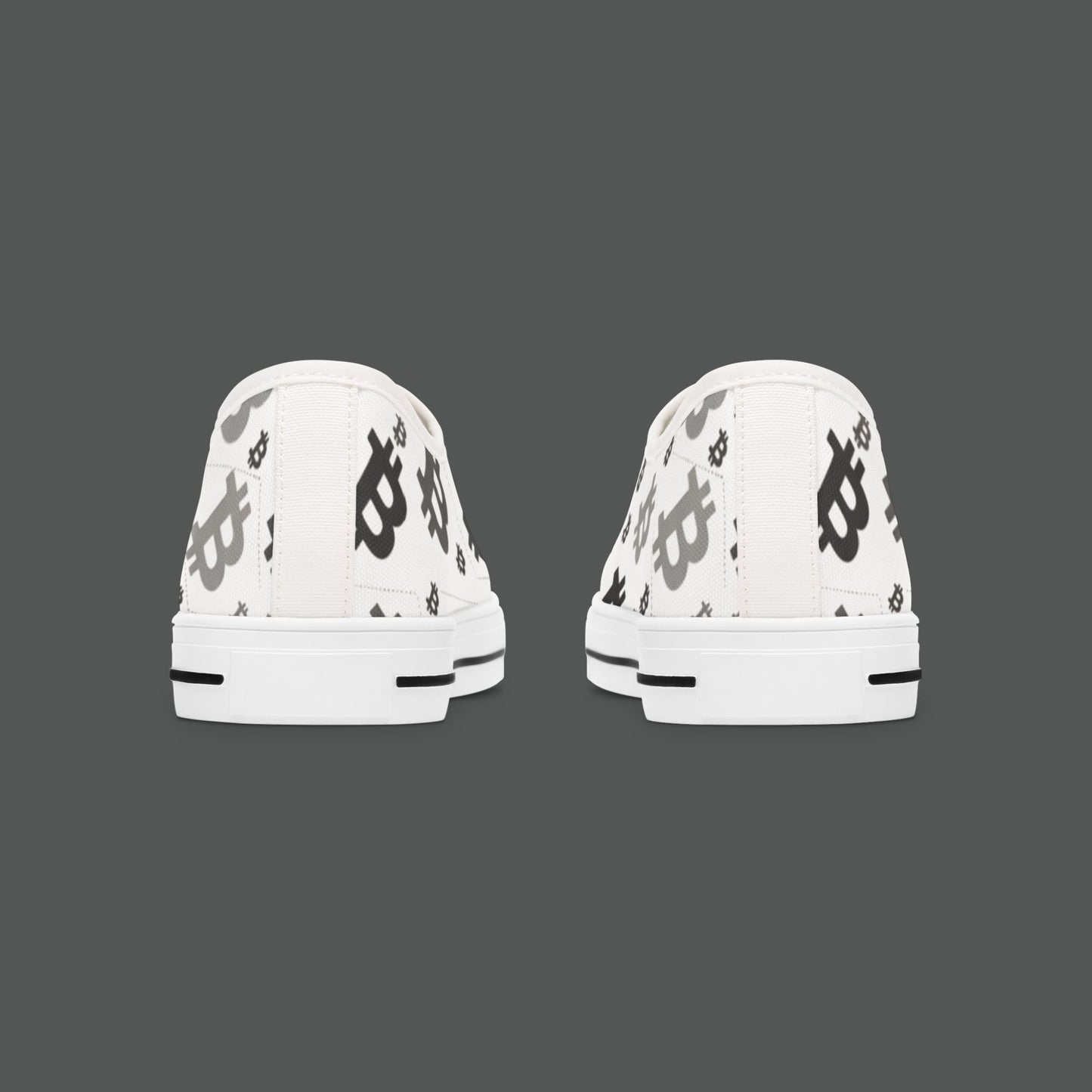 Bitcoin Pattern Low-Top Sneakers — Women's Crypto Logo Casual Shoes