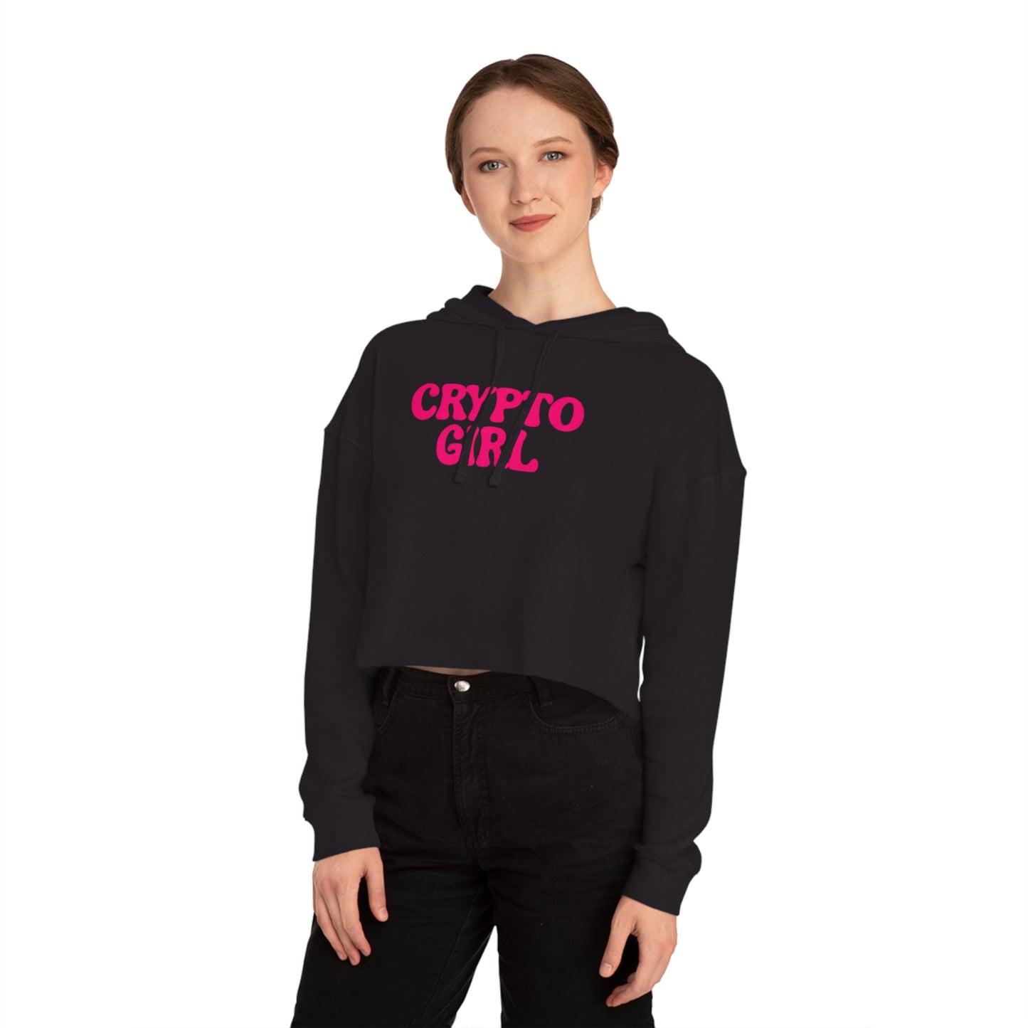 Crypto Girl Cropped Hoodie — Women’s  Sweatshirt