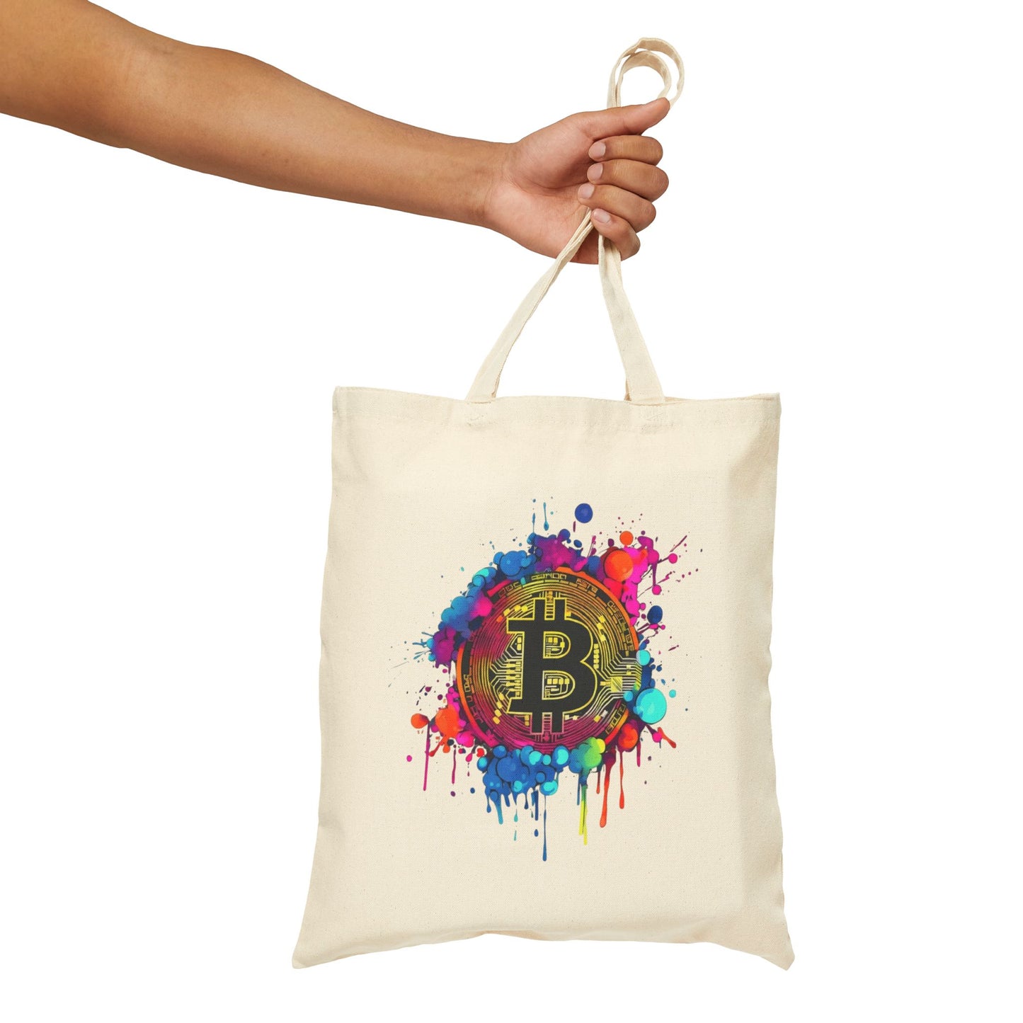Bitcoin Splash Canvas Tote