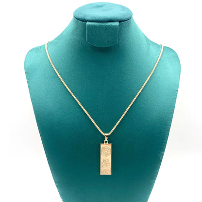 Gold Bar Pendant Necklace