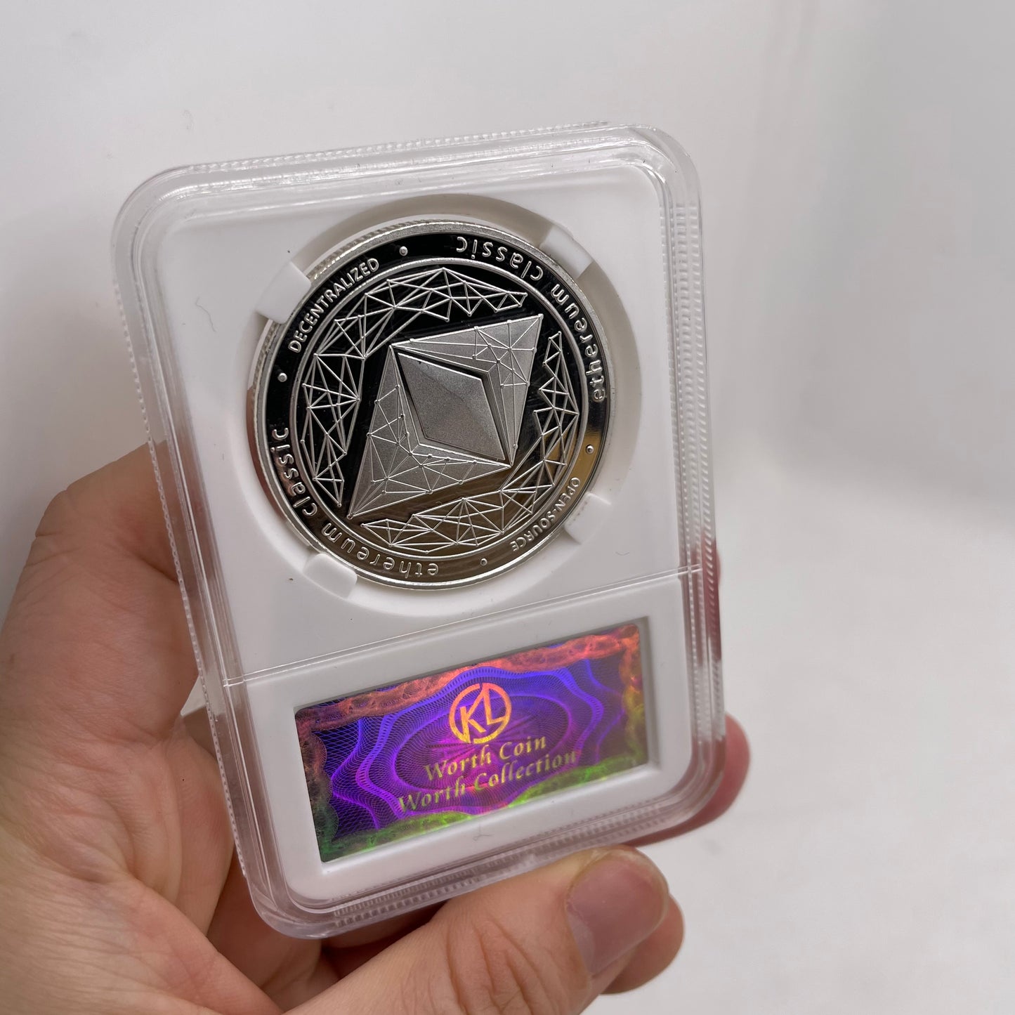 Ethereum (ETH) coin/medal in case