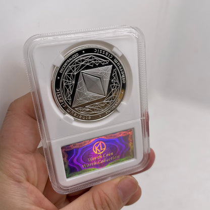 Ethereum (ETH) coin/medal in case