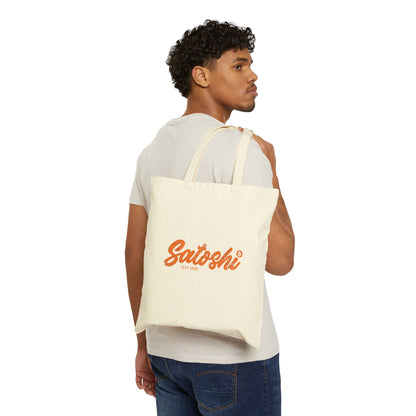 Retro Satoshi Cotton Canvas Tote Bag