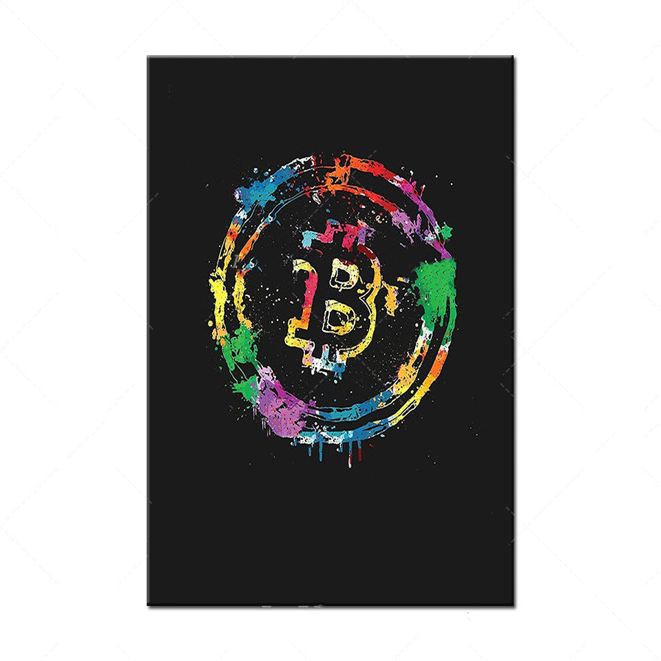 Multi-Color BTC Logo Canvas