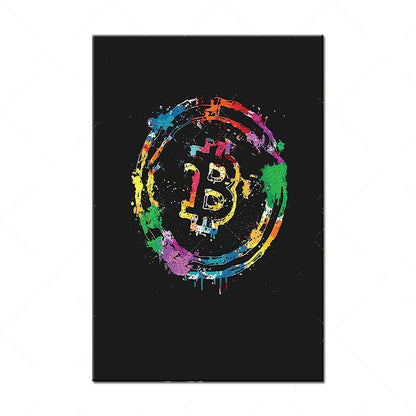 Multi-Color BTC Logo Canvas