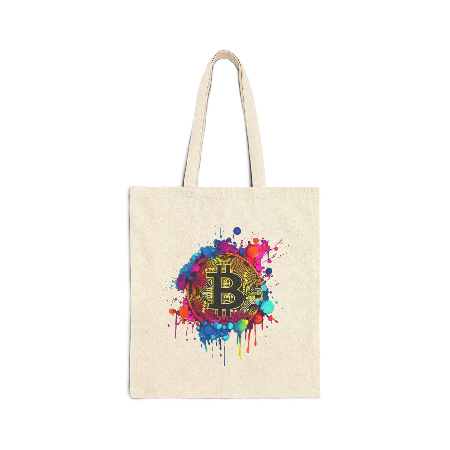 Bitcoin Splash Canvas Tote