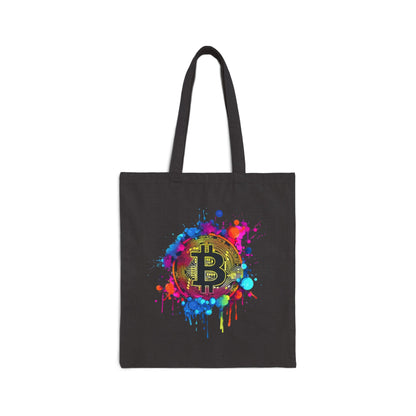Bitcoin Splash Canvas Tote