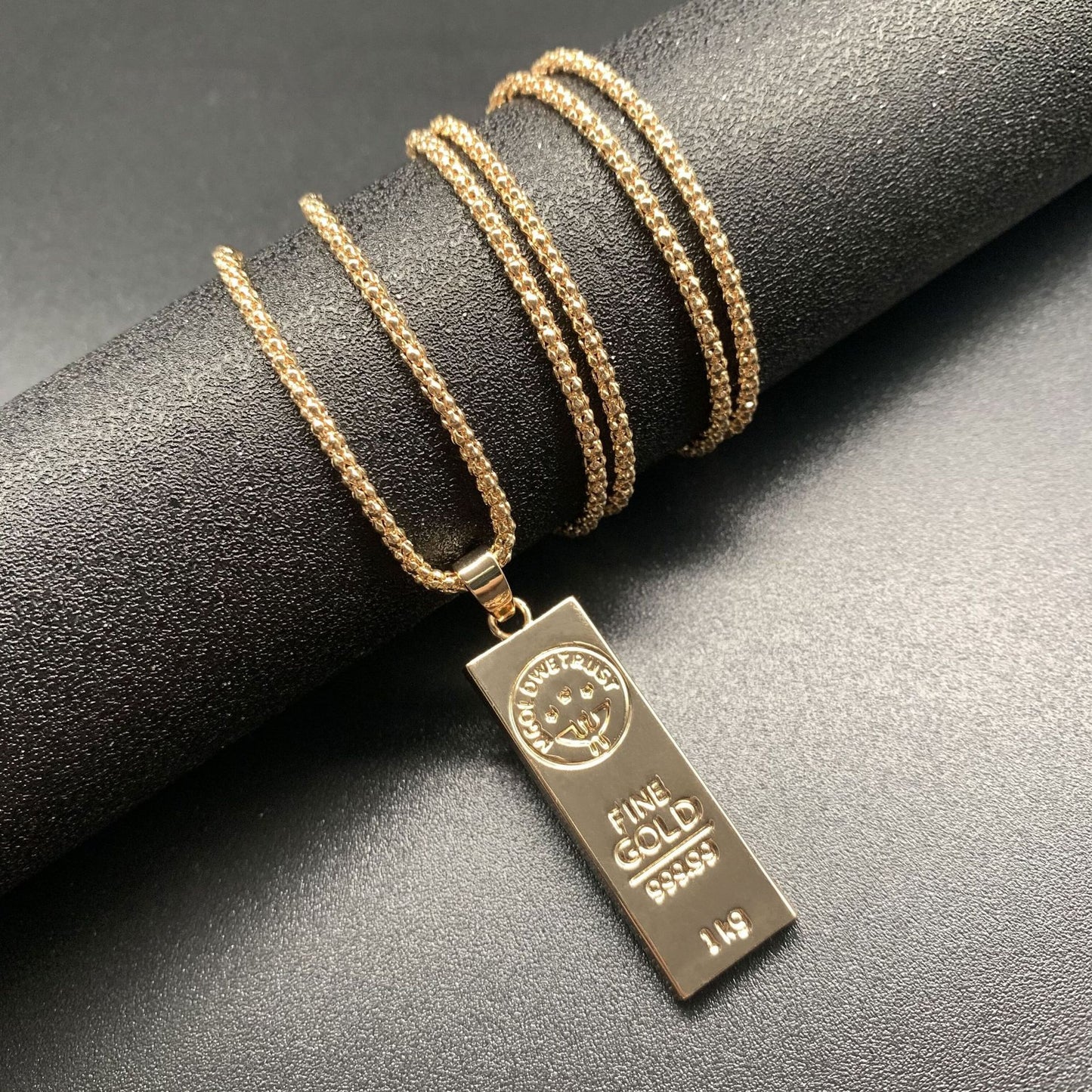 Gold Bar Pendant Necklace