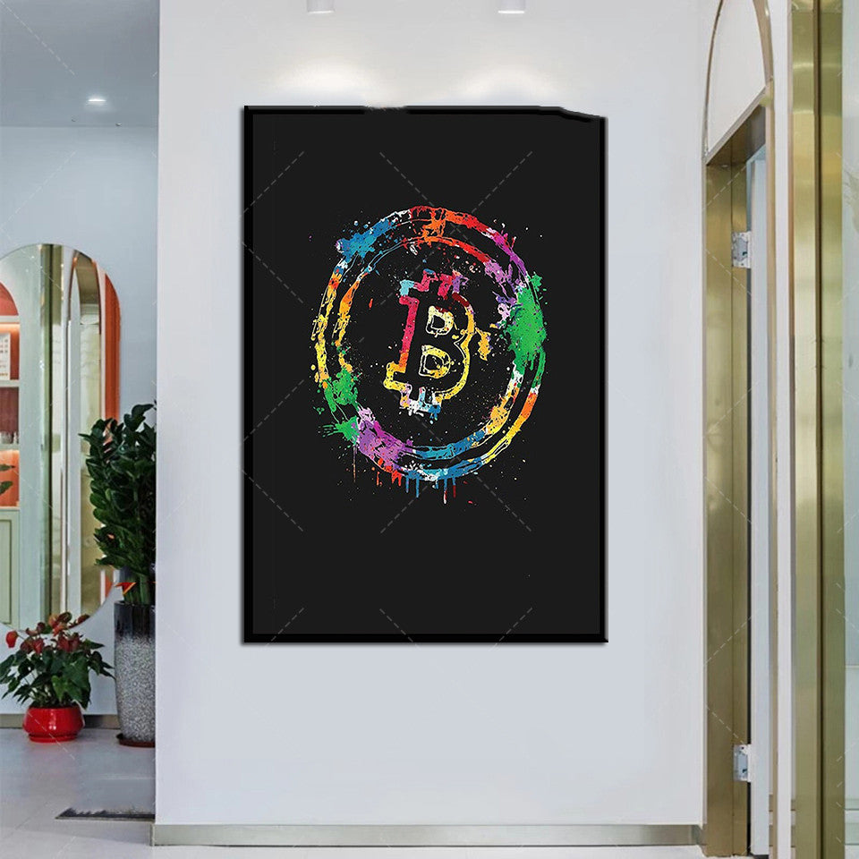 Multi-Color BTC Logo Canvas