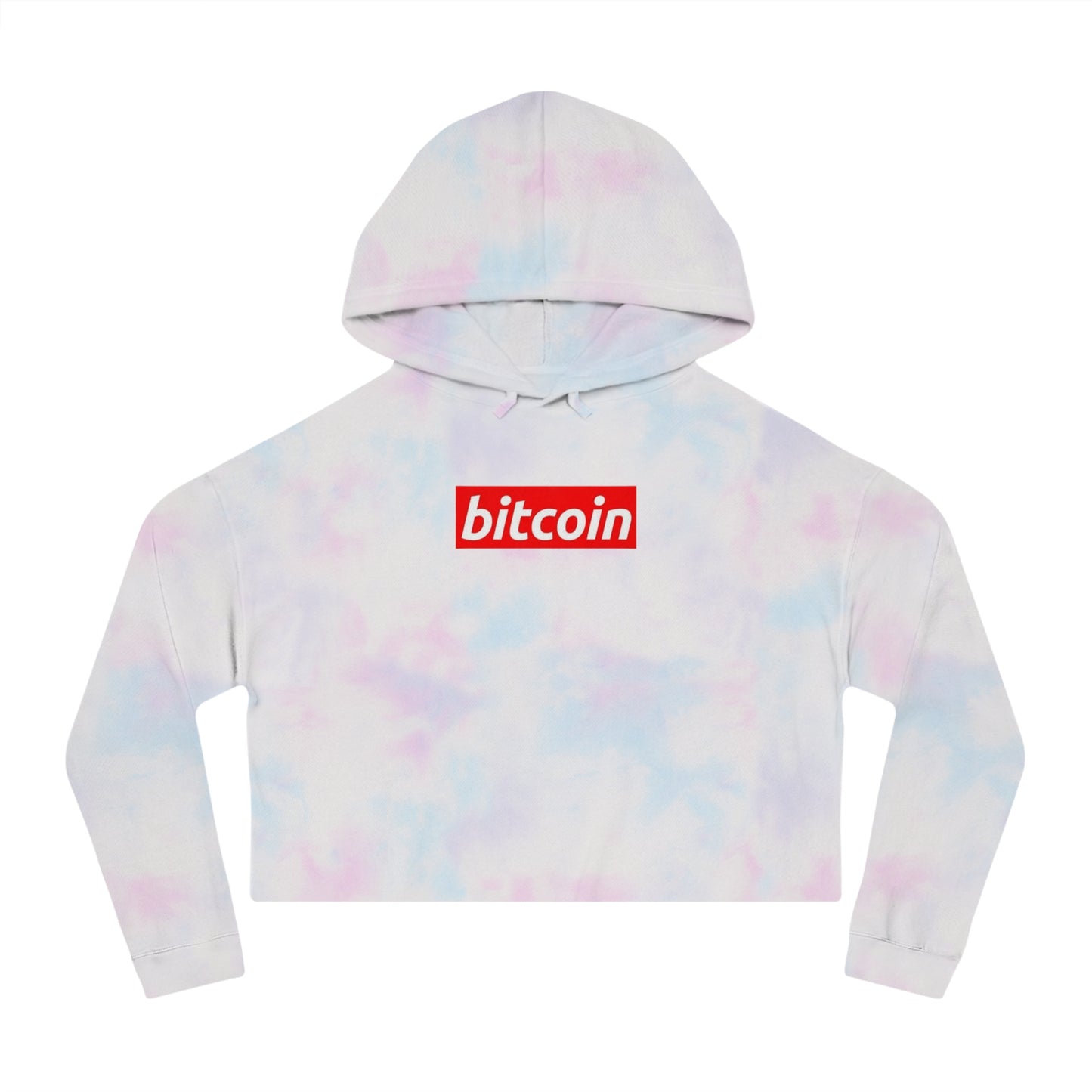 Cropped Hoodie — Red "Bitcoin" Logo Women's Crop Sweatshirt