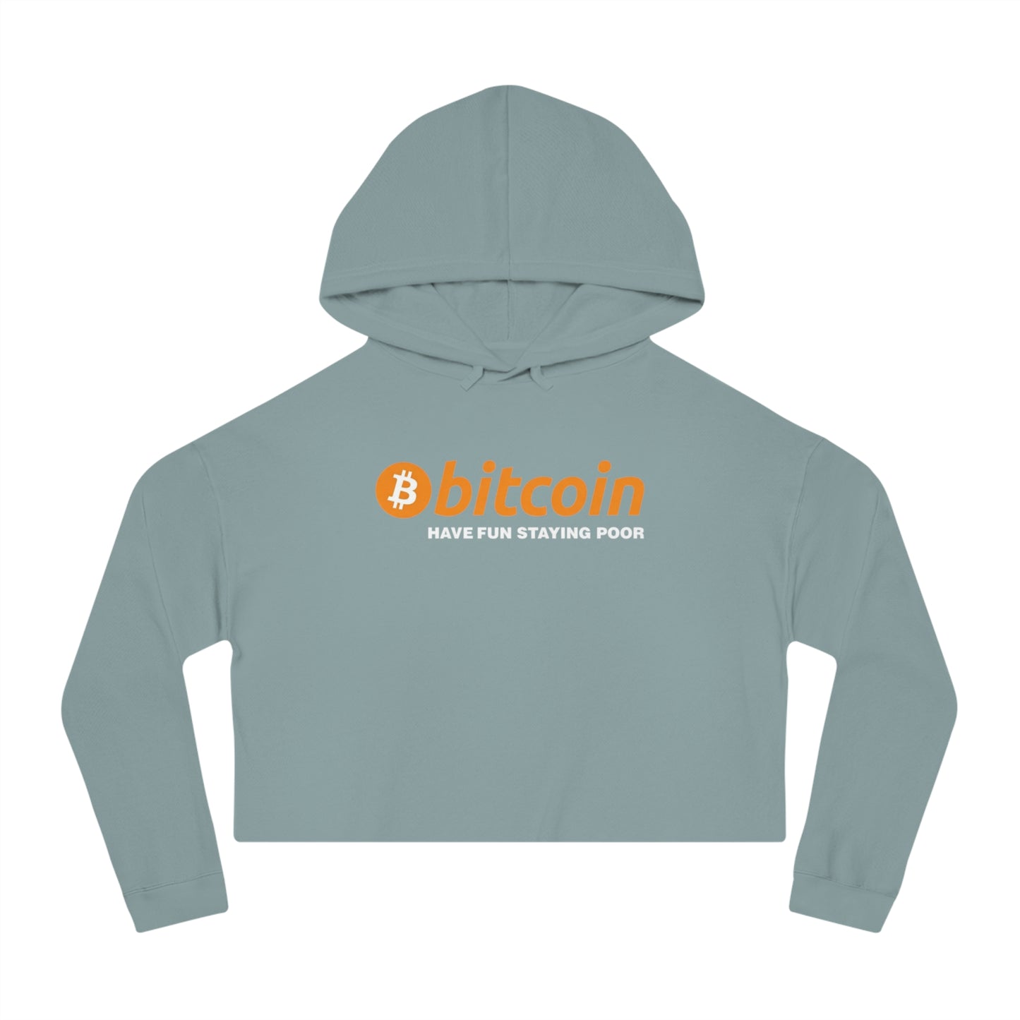 Cropped Hoodie — Bitcoin Logo “Have Fun Staying Poor” Camouflage