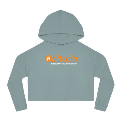 Cropped Hoodie — Bitcoin Logo “Have Fun Staying Poor” Camouflage