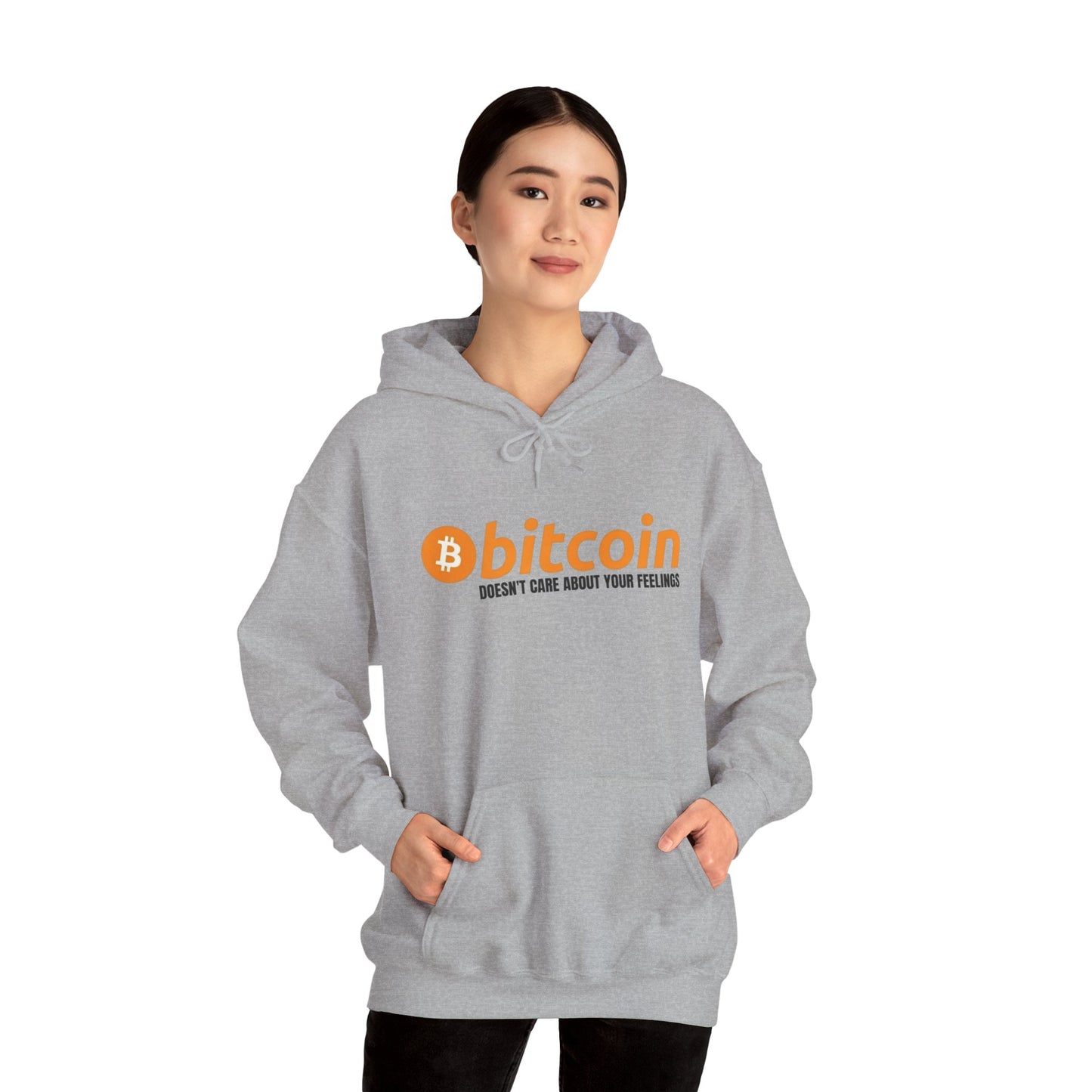 Bitcoin Hoodie – "Bitcoin Doesn’t Care About Your Feelings" Hoodie