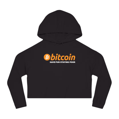 Cropped Hoodie — Bitcoin Logo “Have Fun Staying Poor” Camouflage