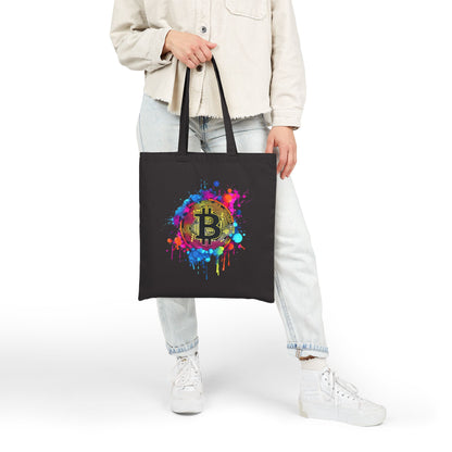 Bitcoin Splash Canvas Tote