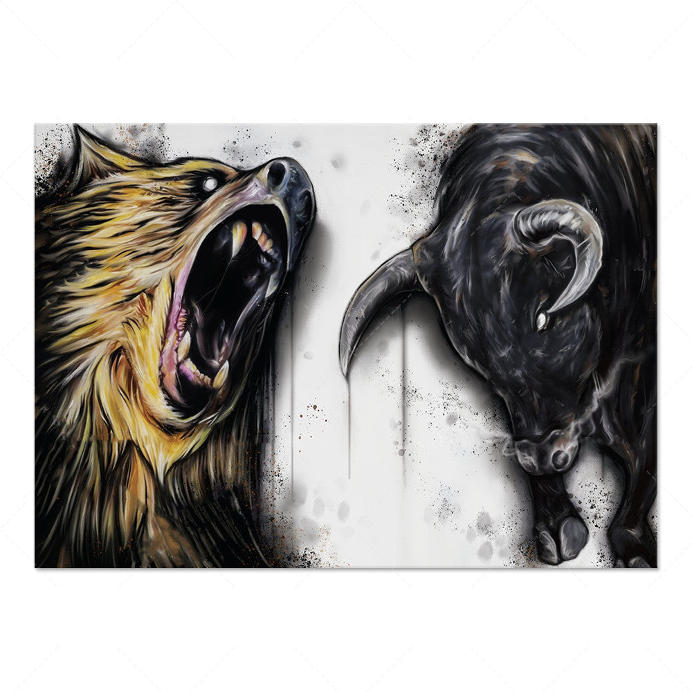 Bull Vs Bear Inspired Canvas