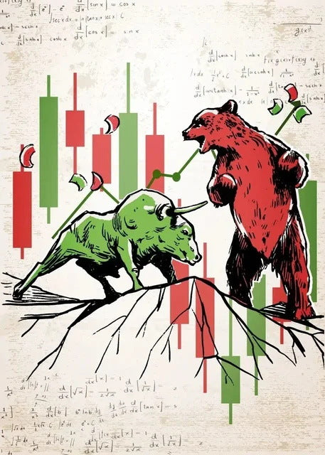 Bull Vs Bear Stock Market Canvas