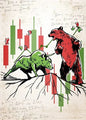 Bull Vs Bear Stock Market Canvas