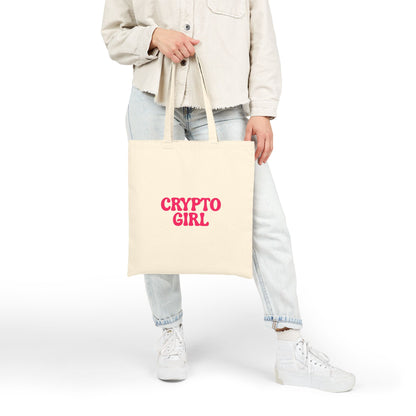 Crypto Girl Tote Bag — Cotton Canvas Tote Bag