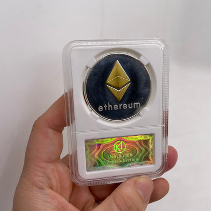 Ethereum (ETH) coin/medal in case