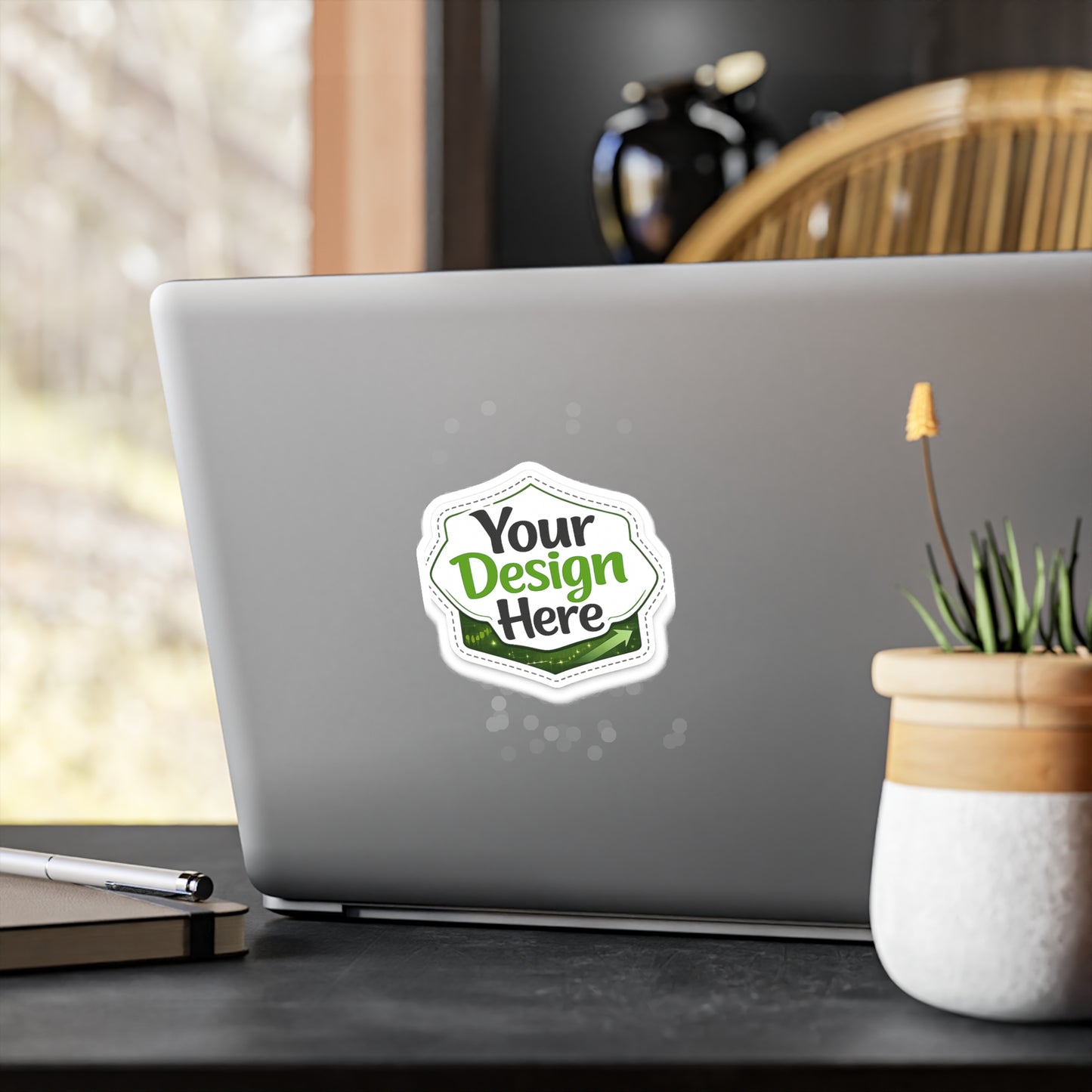 Custom Kiss-Cut Vinyl Decal — "Your Design Here" Sticker for Laptops, Windows & Water Bottles