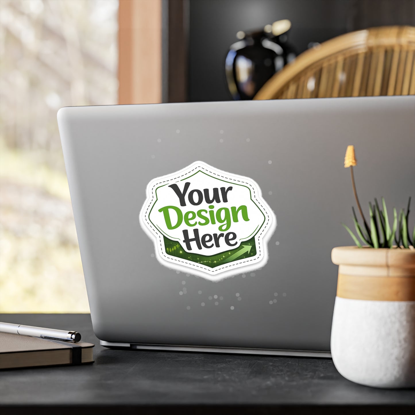 Custom Kiss-Cut Vinyl Decal — "Your Design Here" Sticker for Laptops, Windows & Water Bottles