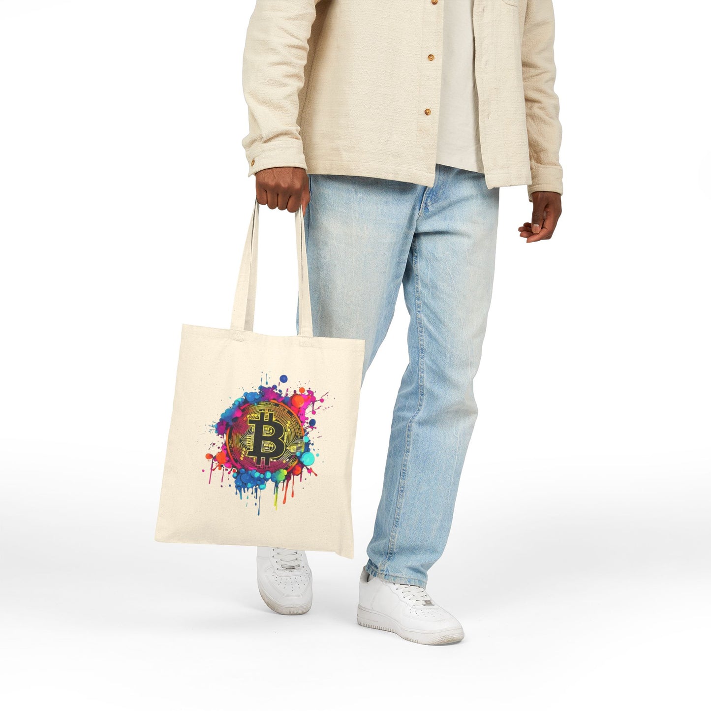 Bitcoin Splash Canvas Tote