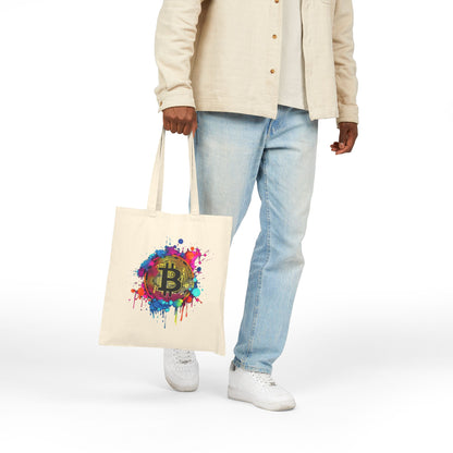 Bitcoin Splash Canvas Tote