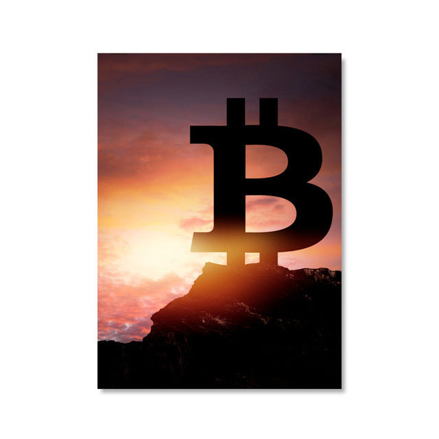 Modern Abstract/ Neon/ Nordic Style BTC Canvas