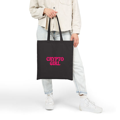 Crypto Girl Tote Bag — Cotton Canvas Tote Bag