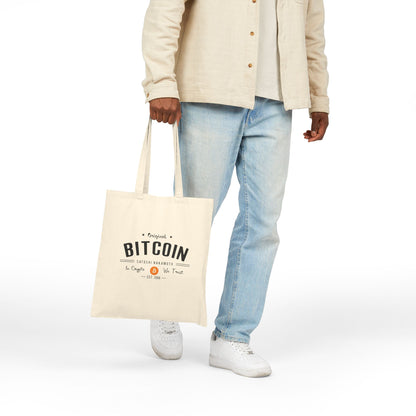 Bitcoin Vintage " In Crypto We Trust " Tote Bag