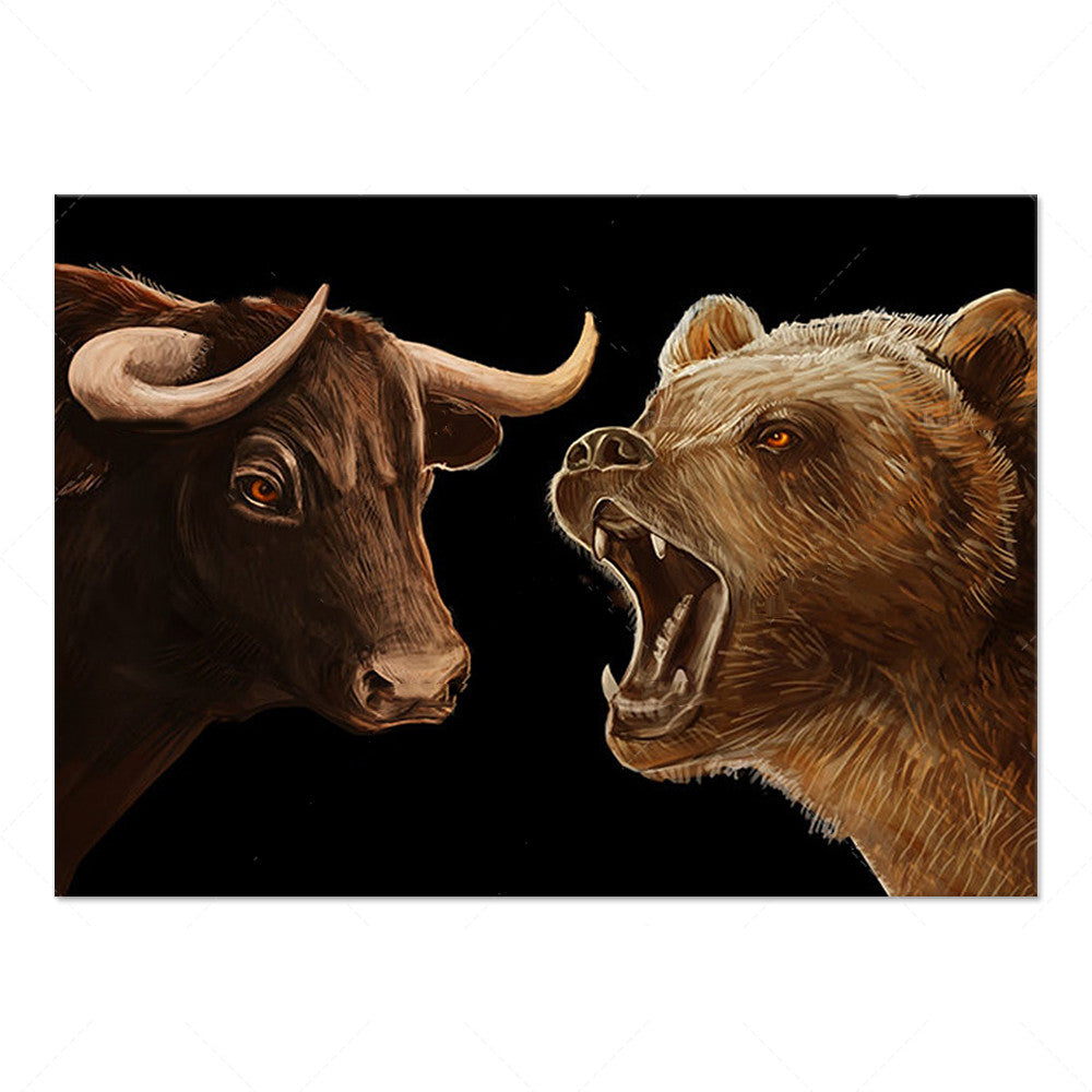 Bull Vs Bear Inspired Canvas
