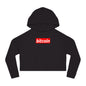 Cropped Hoodie — Red "Bitcoin" Logo Women's Crop Sweatshirt