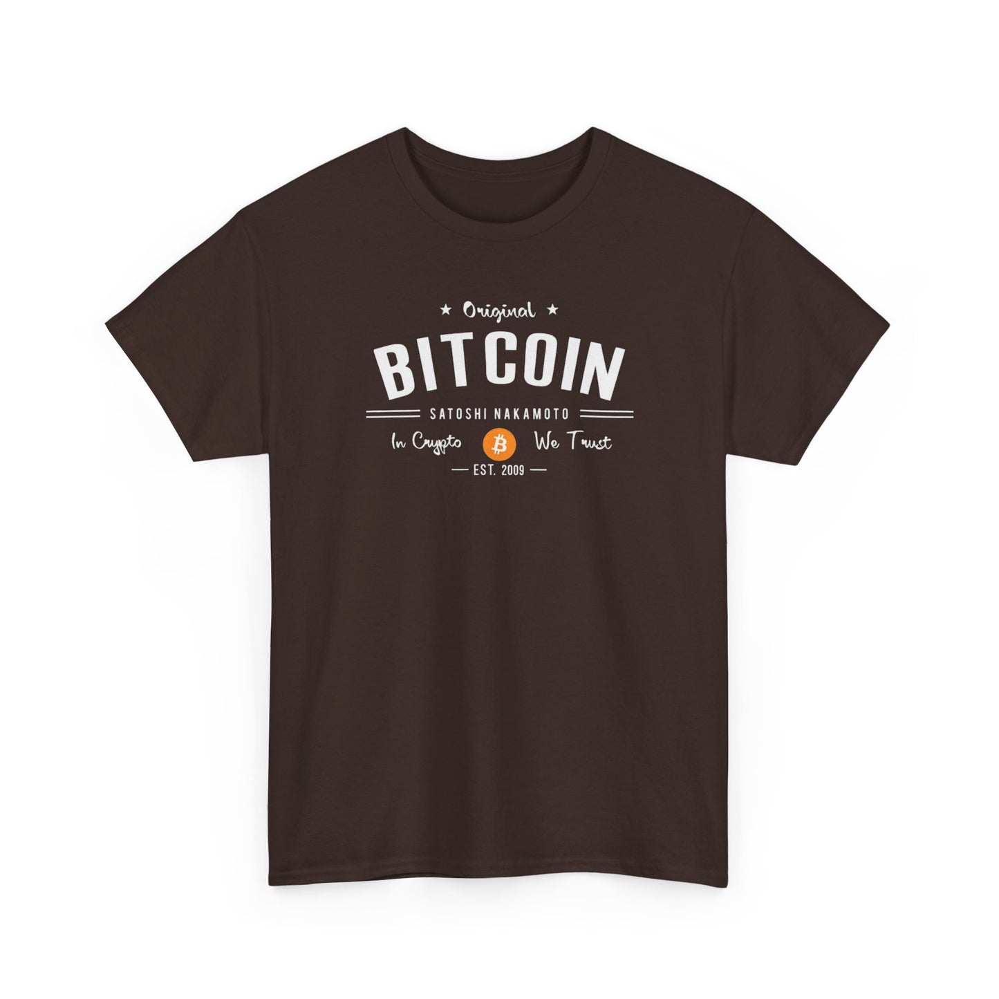 Bitcoin Vintage Logo Tee — 'In Crypto We Trust'