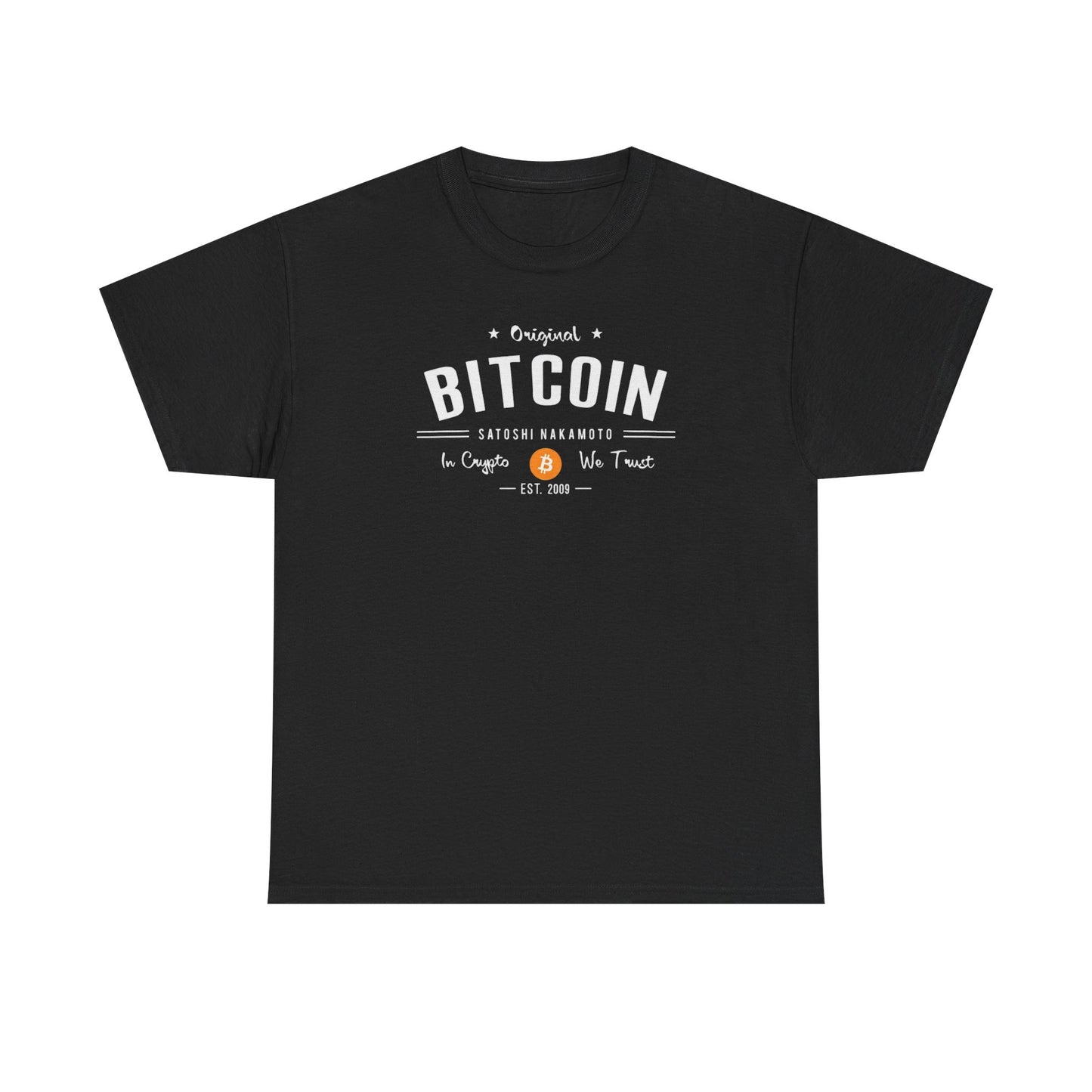 Bitcoin Vintage Logo Tee — 'In Crypto We Trust'