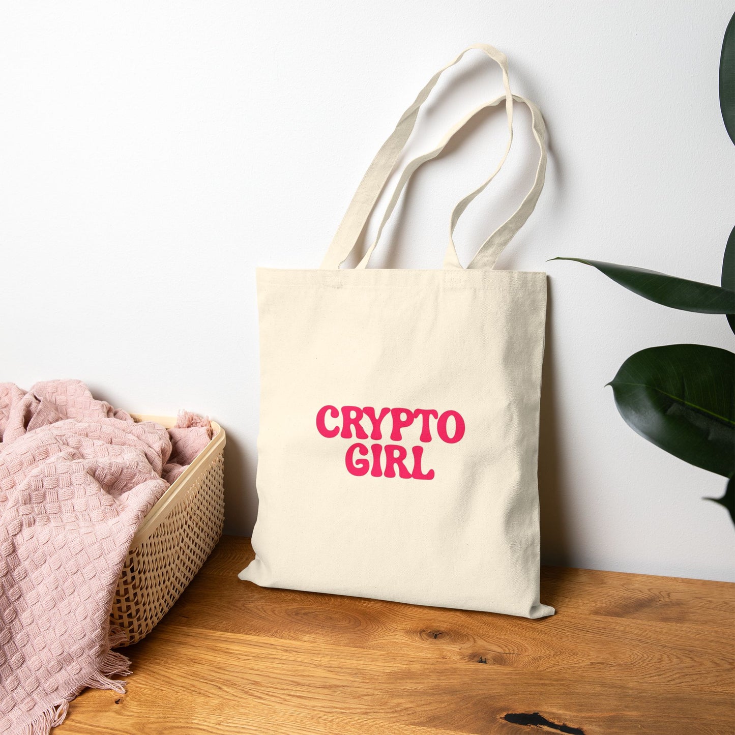 Crypto Girl Tote Bag — Cotton Canvas Tote Bag