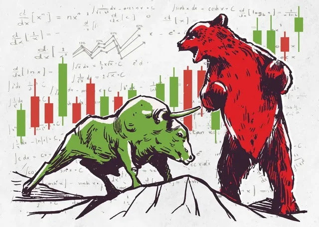 Bull Vs Bear Stock Market Canvas