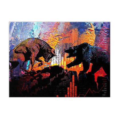 Bull Vs Bear Oil Painting Canvas