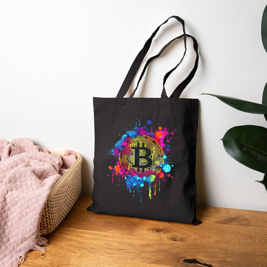 Bitcoin Splash Canvas Tote