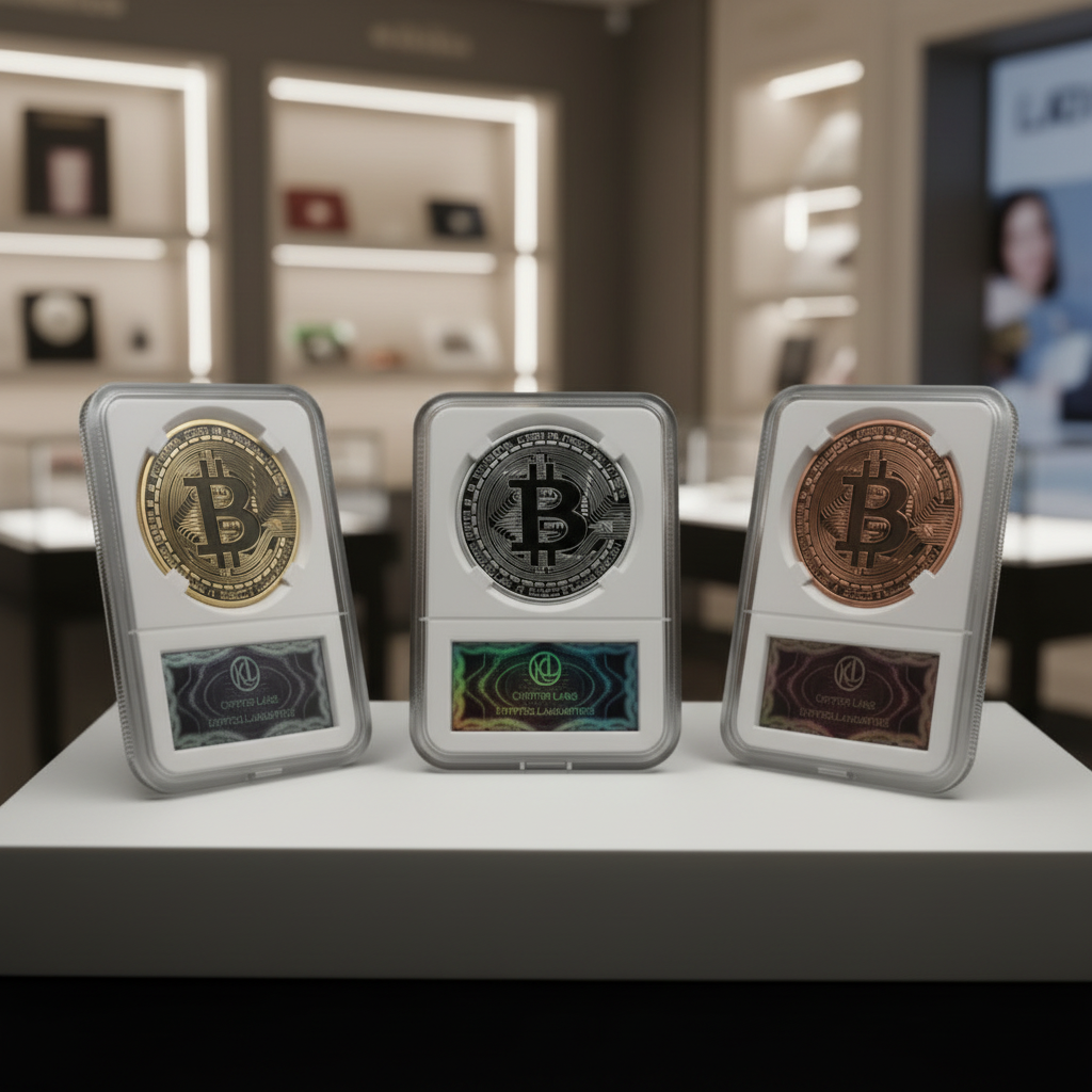 Bitcoin (BTC) coin/medal in case