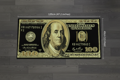 Black & Gold 100 Dollar Bill Carpet/Rug