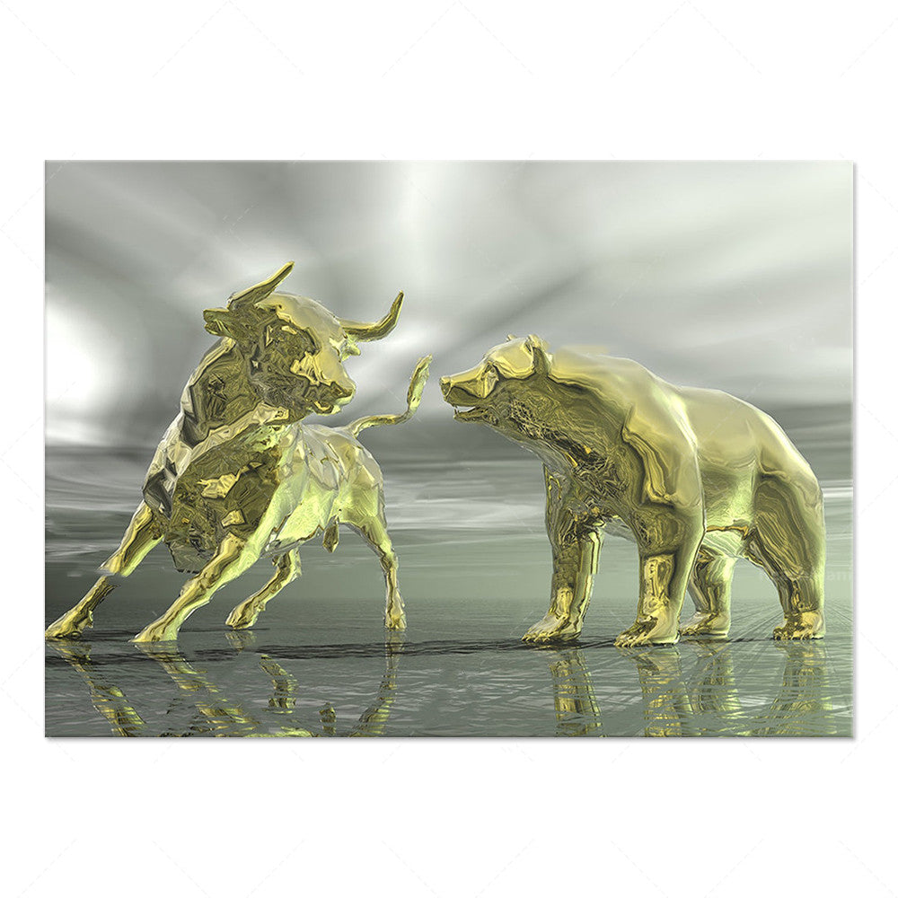 Bull Vs Bear Inspired Canvas