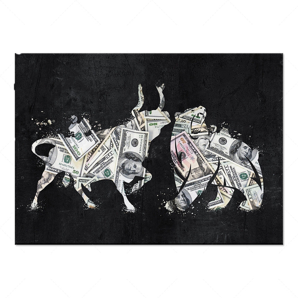 Bull Vs Bear Inspired Canvas